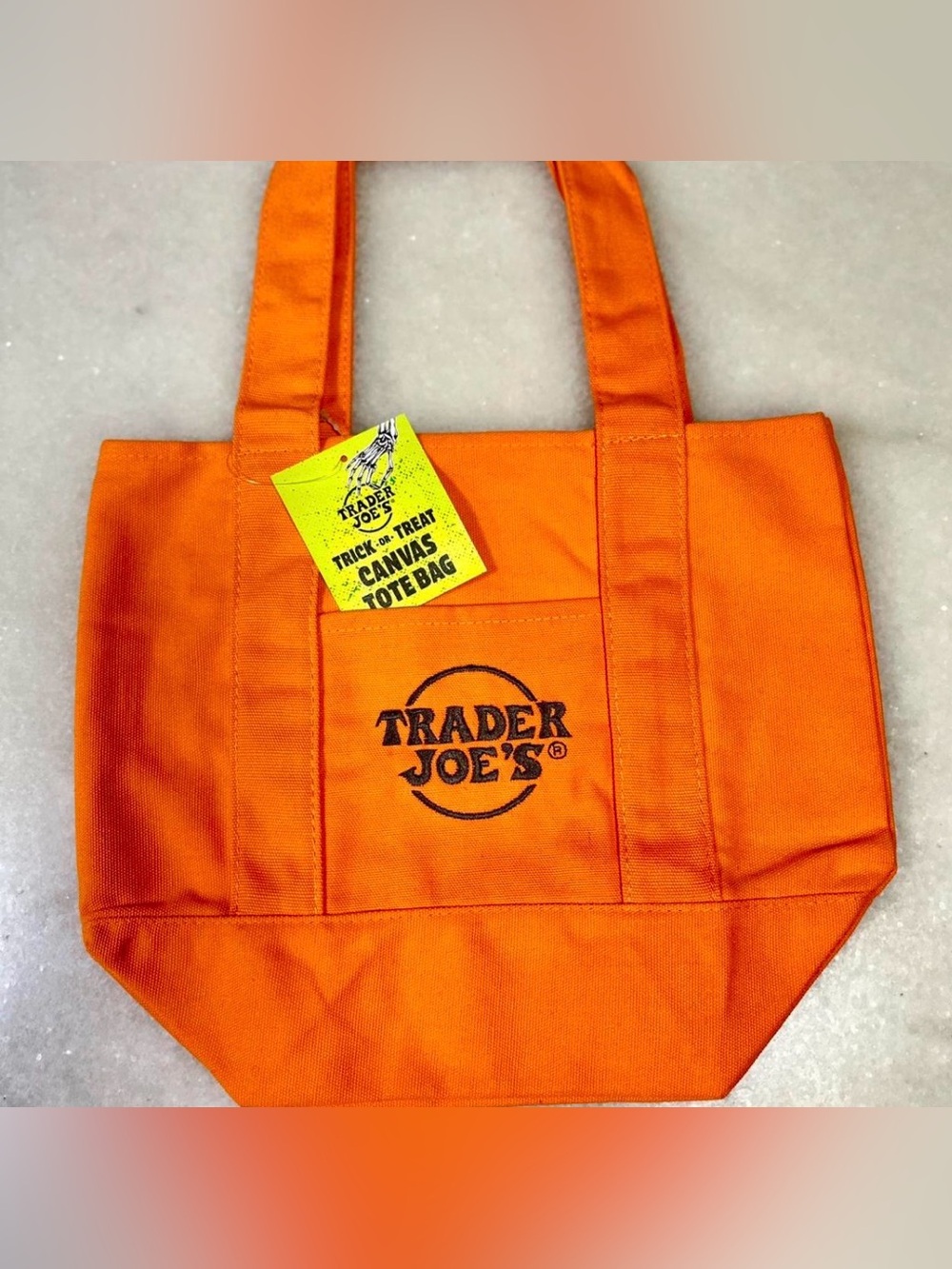 Trader Joe's Mini Orange Canvas Tote Bag